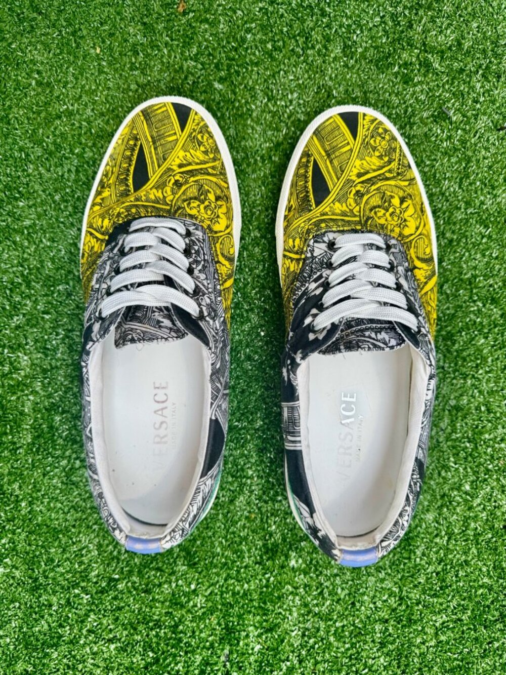 Versace Baroque Print Sneakers Men's 10 Made in Italy - Like New